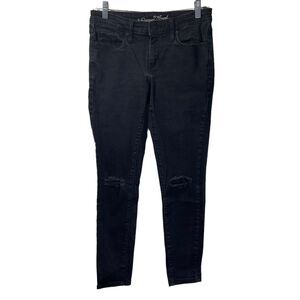 Universal Thread Mid Rise Skinny 6 28 R Y2K Ripped‎ Faded Black Women Grunge